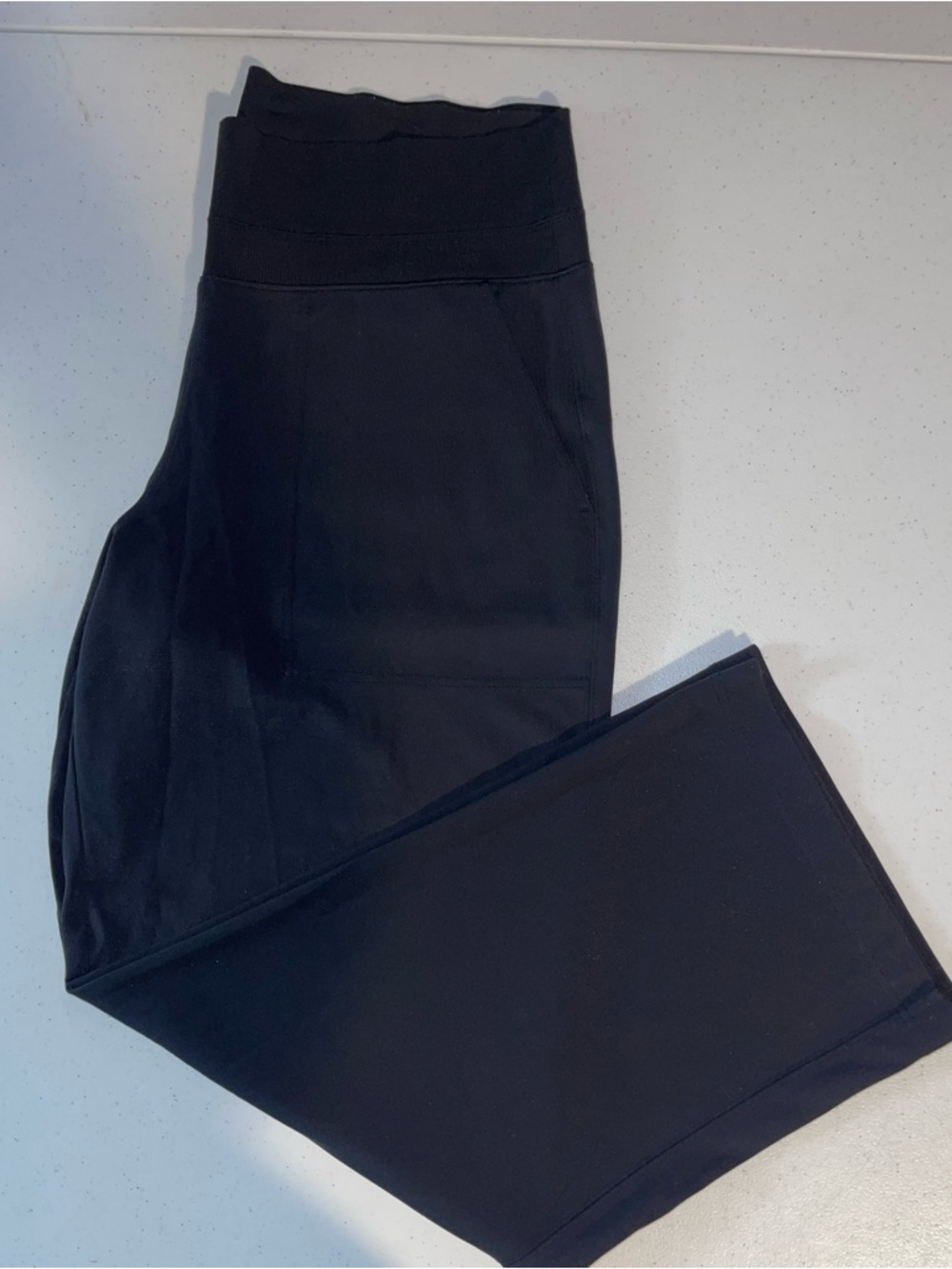 Athleta Black High-Rise Ribbed Waist pants 1X